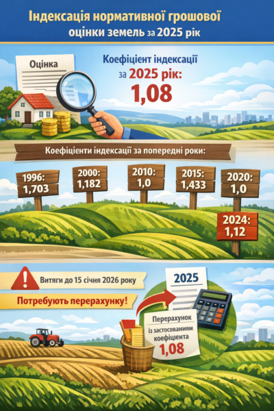 Державна служба України з питань геодезії, картографії та кадастру на виконання статті 289 Податкового кодексу України повідомляє.